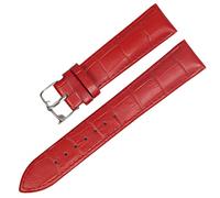 LEBINA Cinturini in pelle 12mm 18mm 20mm 22mm Accessori per Orologi, Rosso Argento, 18mm