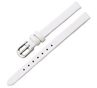 LEBINA Cinturino per Orologio da Donna in Morbida Pelle 6mm 8mm 10mm 12mm, Piccolo, Bianco