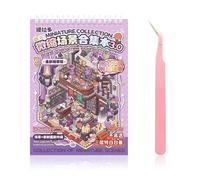 LEBKFT 10 set di adesivi 3D fai da te per casa, kit di adesivi per terapia creativa, antistress, con 15 adesivi in PET, 10 cabine in miniatura e 1 pinzetta, per adulti e bambini (viola)