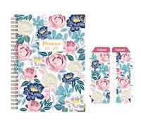LEBKFT Agenda accademica 2026, formato A5, visualizzazione settimanale, per insegnanti e studenti, planner scolastico, con rilegatura a doppio filo e set di segnalibri, colore: rosa e bianco