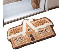 Lebkuchenhaus Fußmatte - Gingerbread Welcome Mat | Ultra Weicher Winterteppich Innenbereich Outdoor Weihnachten Eingangsbereich Wohnzimmer Schlafzimmer Decorazione Türmatte Festlich