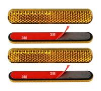 LEBOKJ Catarifrangente Moto,Confezione da 4 Pezzi 70 × 20 × 8mm Moto Bicicletta E4 Forcella Catarifrangene Giallo Rettangolare Autoadesivo Posteriore Cat's Eye