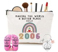 LEBOKJ Regalo Donna Compleanno 18 Anni,incluso sacchetto cosmetico per le calze da donna e idee regalo per il gioco regalo regalo per donna di 18 anni sacca per il trucco per bestie, mamma, moglie
