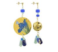 Lebole Gioielli Orecchini da Donna Mix & Match Classico Fiore Fondo Oro Blu