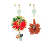 Lebole Gioielli Orecchini da Donna Mix & Match Piccolo Fiore Rosso Perla