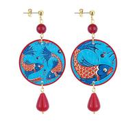 Lebole Gioielli Orecchini da Donna The Circle Carpa Azzurro Piccolo Rubino