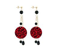 Lebole Maison Orecchini Ciuffo The Circle Leopardato Piccolo Nero