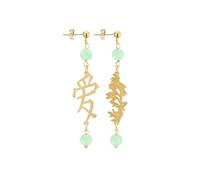 LEBOLE MAISON ORECCHINI KANJI AMORE BAMBÙ MINI OTTONE PIETRA VERDE GIADA