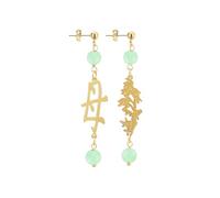 LEBOLE MAISON ORECCHINI KANJI MAMMA BAMBÙ MINI OTTONE PIETRA VERDE GIADA