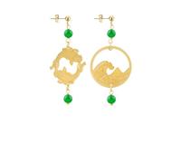 LEBOLE MAISON ORECCHINI KOI & FUJ-SAN MINI OTTONE PIETRA VERDE