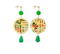 LEBOLE MAISON ORECCHINI SAN XING LU SETA MINI PIETRA VERDE
