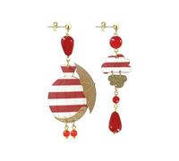 Lebole Orecchini Donna, Orecchini Donna Pendenti Eleganti e Leggeri, con Tessuti di Antichi Kimono Giapponesi, Pietre Naturali e Ottone Galvanizzato Oro, Gioielli Donna Artigianali Made in Italy