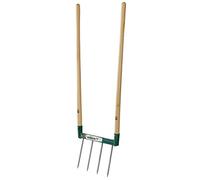 Leborgne 320305 - Forcone Biogrif per rivoltare la terra, 4 denti, assemblato, con manico in legno