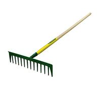 LEBORGNE - Rastrelli Batipro forgiati a 16 denti dritti senza manico - Utensili da giardino - Rastrelli - Per sabbia, ghiaia, calcestruzzo, rivestito - Resistente e versatile