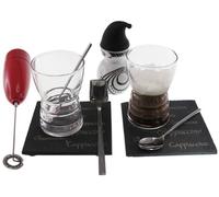 Lebrun 9540001009 - Set per Cappuccino, con Bicchiere + sottobicchiere in Ardesia, 9 Pezzi