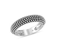LeCalla Anello impilabile in argento Sterling 925 con perle di caviale antiche per donne e adolescenti, Argento, Nessuna pietra preziosa