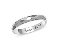 LeCalla Anello in argento Sterling 925 con taglio a diamante, gioielli minimalisti, multi-sfaccettato, ad alta lucidità, anello di fidanzamento impilabile per le donne, Ring Size-7No., Argento