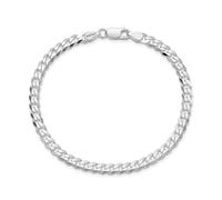 LeCalla Bracciale in argento Sterling 925 Solid per uomo | Italiano 4. 5 MM Diamond-Cut Uomo Cuban Link Chain Bracciale da 7,5 pollici, Made in Italy