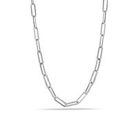 LeCalla Collana a catena in argento Sterling 925 con graffette italiane, per donne e uomini (45,7, 50, 61, 91,7 cm), 20 inches, Argento, Nessuna pietra preziosa