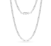 LeCalla, collana in argento Sterling 925 con gioielli italiani alla moda, regalo trendy, 3 mm, 3,5 mm, 4,5 mm, catenina a clip di carta con diamante taglio a diamante per donne con chiusura a