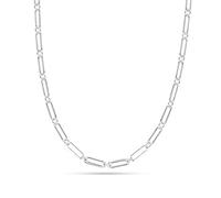 LeCalla Links - Collana a catena in argento Sterling con graffette italiane, per donne e uomini, 45, 50, 61, 91 cm, 20 inches, Argento, Nessuna pietra preziosa