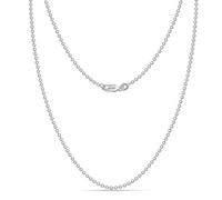 LeCalla Links - Collana in argento Sterling 925 con catena a sfere, 1,2 mm, 1,50 mm, 2 mm, 3 mm, per adolescenti, donne e uomini, con chiusura a moschettone (40, 45, 50, 55, 55, 60, 61 cm, Length 16