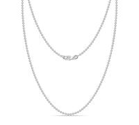 LeCalla Links - Collana in argento Sterling 925 con catena a sfere, 1,2 mm, 1,50 mm, 2 mm, 3 mm, per adolescenti, donne e uomini, con chiusura a moschettone (40, 45, 50, 55, 55, 60, 61 cm, Length 16