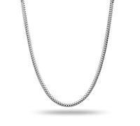 LeCalla Links - Collana in argento Sterling con catena coreana a forma di popcorn, 2 mm, per donne e uomini, 40, 45, 50, 55, 61 cm, 24 inches, Argento, Non pietra preziosa