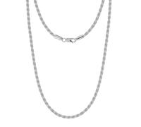 LeCalla Links Gioielli italiani in argento sterling, catena a corda da 2 mm, 3 mm, collana per adolescenti, donne e uomini (18, 20, 22, 24, 26 pollici), 20 inches, Argento, Non pietra preziosa
