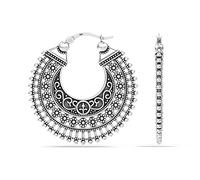 LeCalla Orecchini a cerchio in argento Sterling 925 per gioielli da regalo, ipoallergenici, medi e grandi, orecchini a cerchio italiani da donna, Argento Sterling, Nessuna pietra preziosa