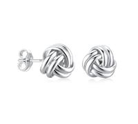 LeCalla Orecchini a nodo d'amore in argento sterling 925 | classici orecchini a nodo italiani | leggeri e intrecciati da donna, Argento sterling, Non pietra preziosa