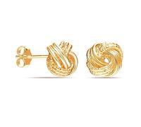 LeCalla Orecchini a perno con nodo d'amore, in argento Sterling 925, design italiano leggermente torto, orecchini a perno con nodo d'amore per donne, M, Argento, Non pietra preziosa