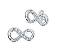 LeCalla Orecchini da donna a forma di infinito in argento Sterling 925 | Design a infinito rodiato con zirconi | Romantici orecchini con nodo d'amore a forma di otto