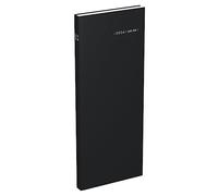 LECAS Agenda civile con contatore Long Travers 2023, formato giornaliero, 14 x 35 cm, copertina rigida, colore: nero