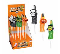 Lecca Dito Halloween Spaventose Caramelle Gusto Frutta con Anello Zucca,Teschio e Vampiro Ideali per Festa a Tema | Espositore con 24 Spiedini