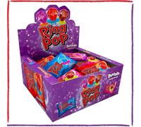 Lecca Lecca Anelli Ring Pop Lollipops Bazooka Fragola Cola Lampone Ciliegia 24pz