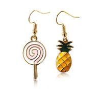 Lecca-Lecca Candy & Ciondolo Frutta Ananas Giallo Orecchini Pendenti da Donna Dorati Orecchini Pendenti Creativo e utile Convenient And Nice
