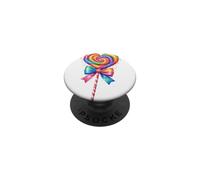 Lecca lecca colorata a forma di cuore Candy alla menta piperita PopSockets PopGrip Adesivo