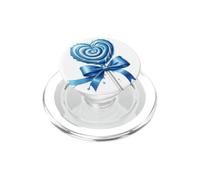Lecca lecca cuore caramella menta piperita blu PopSockets PopGrip per MagSafe
