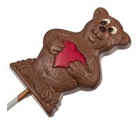 Lecca-lecca di cioccolato - orsetto con cuore in cioccolato al latte - 35g