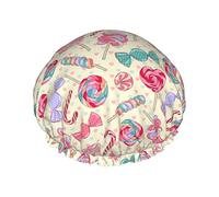 Lecca-lecca Giallo Yummy Colorful Sweet Candy Cuffie da a per donna, Cuffia per capelli da a riutilizzabile impermeabile Cuffia da bagno Turbante Cuffia da a per ragazze