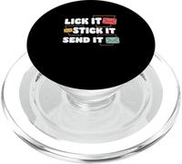 Leccalo, attaccalo, invialo, divertente postino, impiegato del servizio postale PopSockets PopGrip per MagSafe