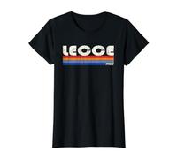 Lecce Italy Retro 70s 80s Style Maglietta con Stampa Grafica Economica, Donna, Nero, S