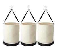 LECEHIVO Confezione da 3 secchi in tela con fondo in plastica e gancio in metallo, 38,1 x 30,5 cm, multiuso, capacità di carico fino a 68 kg, accessori per attrezzi da lavoro per camion