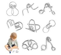 Lecerrot Rompicapo Giocattoli Puzzle in Filo Metallico, IQ Test Mind Game Toys Rompicapo Puzzle in Filo Metallico Magic Trick Toy, Anello Cinese con Trucco Magico Giocattolo per bomboniere