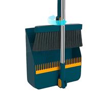 Lecerrot Set di scope e paletta, paletta verticale, girevole a 180°, scopa e paletta, con pettine per casa, cucina, ufficio, lobby