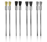 Lechengjia 8 Pezzi Mini Set di Spazzole, 4 Materiali Acciaio Inossidabile, Ottone, Criniera, NylonMini Spazzole Rimuovi lo Sporco Aree Strette per la Pulizia di Strumenti Elettronici in Mini