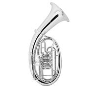 Lechgold BH-19/4S Baritono in ottone - accordatura: Sib - foro: 14,8 mm - 4 pistoni con giunti Minibal - incl. custodia leggera e bocchino - argentato