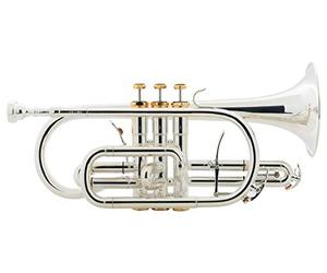 Lechgold CR-18S Bb-Cornetta - Bocchino e campana in ottone dorato - Valvole in acciaio inox - con custodia leggera - argentata