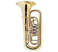 Lechgold HB-18L Baritono da Montagna - Accordatura Bb - Campana: 300 mm Ottone - completamente in ottone - Altezza: 66 cm - incl. custodia leggera e bocchino
